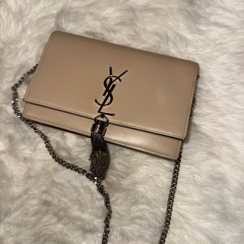 Yves Saint Laurent Nude Crossbody Bag with Chain & Tassell